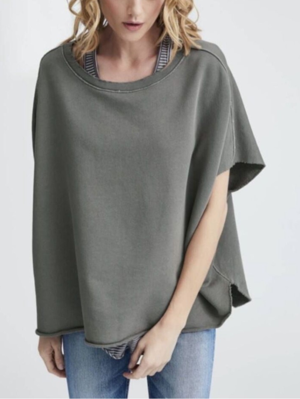 NWOT Frank &Eileen Olive Triple Terry Original Capelet in green Sz OS